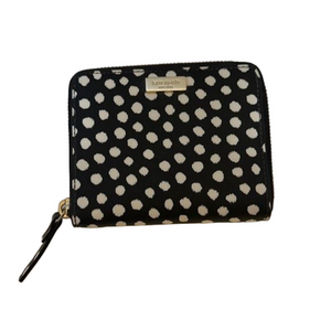 Kate Spade Crosshatch Leather Scatter Dot Zipper Wallet - EUC